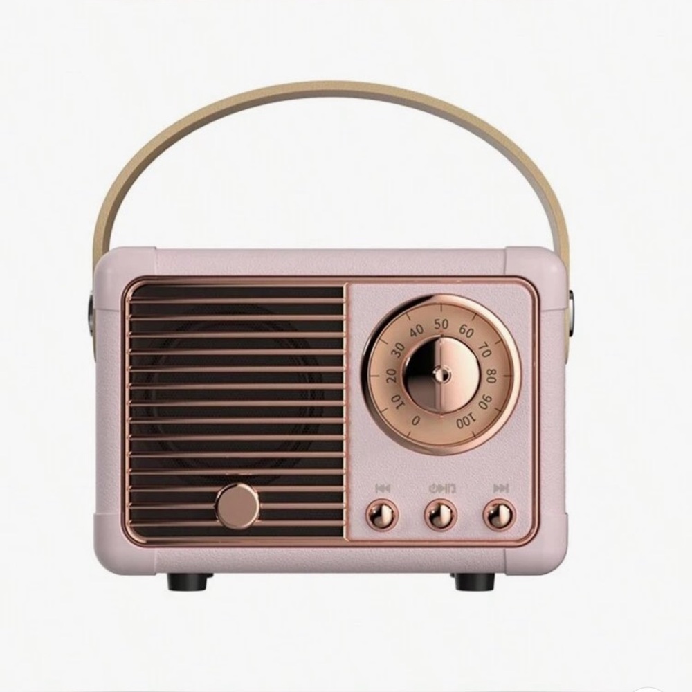 Retro Pink Portable Bluetooth Speaker